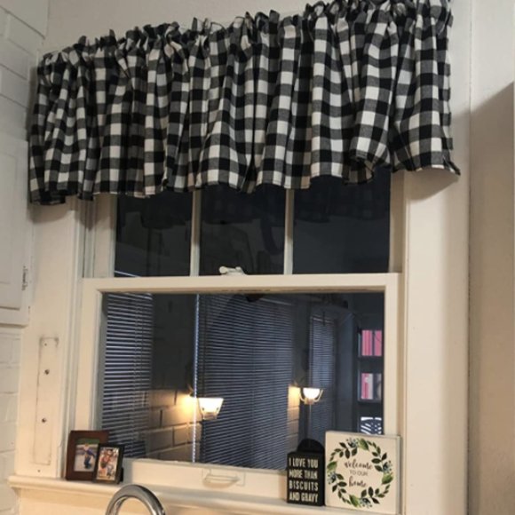 2 Pack Buffalo Check Plaid Cotton Window Curtains - Picture 2 of 3